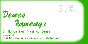 denes namenyi business card