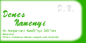 denes namenyi business card